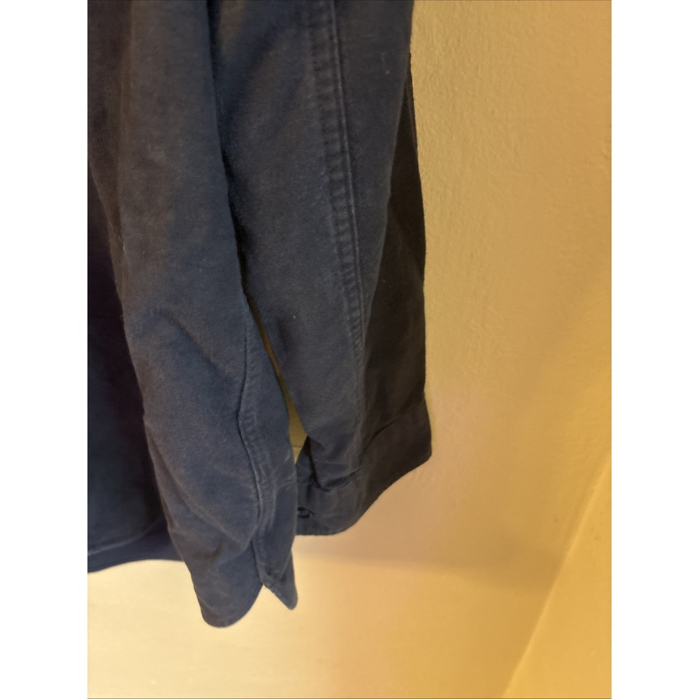 L.L.Bean Chamois Cloth Shirt Mens 16 XL Navy Blue Made in USA Workwear Cotton - Picture 7 of 11